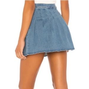 H:ours Last Dance Denim Wrap Daily Skirt with Pleats / Pleated Size Medium